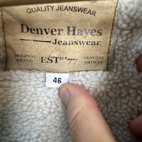 Denver Hayes Sherpa Lined Denim Trucker Jacket Corduroy Collar Men’s XL 46 - Picture 5 of 9